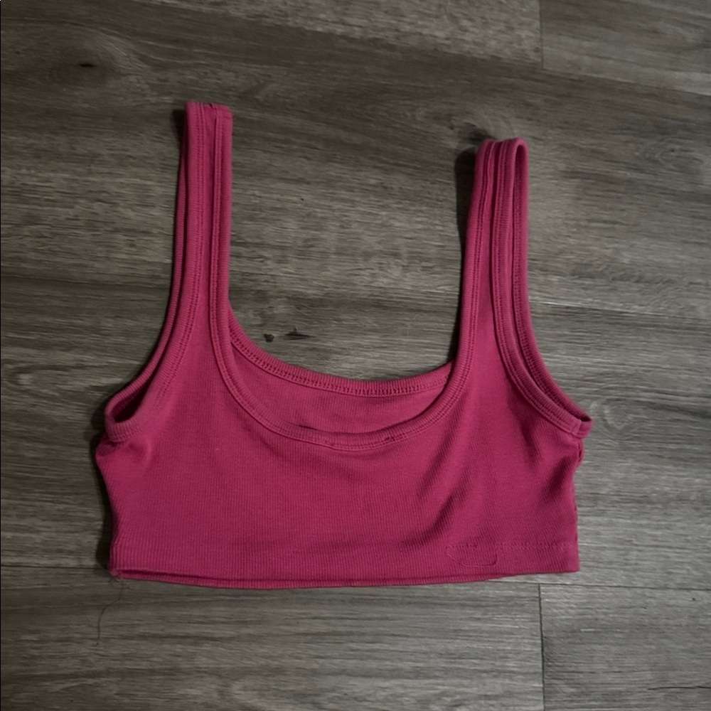 Zara Super Cropped Hot Pink Tank - Picture 2 of 5